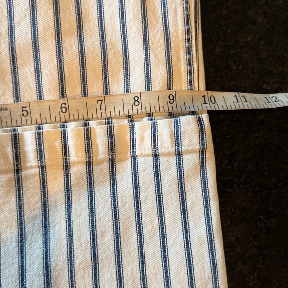 J. Crew Slim Wide-Leg Navy/Ivory Striped Jeans Size 28 - Picture 14 of 16